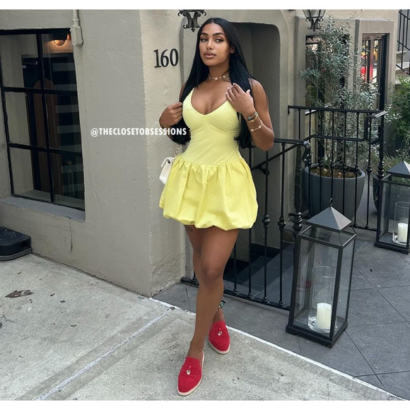 ZARA V-Neck Balloon Mini Dress NWT | Yellow Knit Blogger Fave - Picture 11 of 16